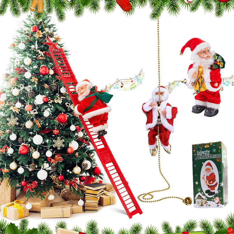 Santa Claus Climbing Ladder Electric Climbing Santa Claus Mr. Christmas Super Climber Musical funny 