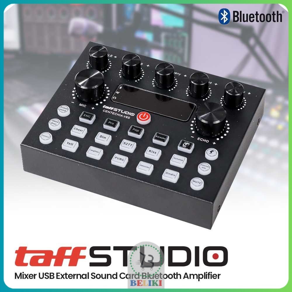 TaffSTUDIO Mixer USB External Sound Card Bluetooth Amplifier - V8S