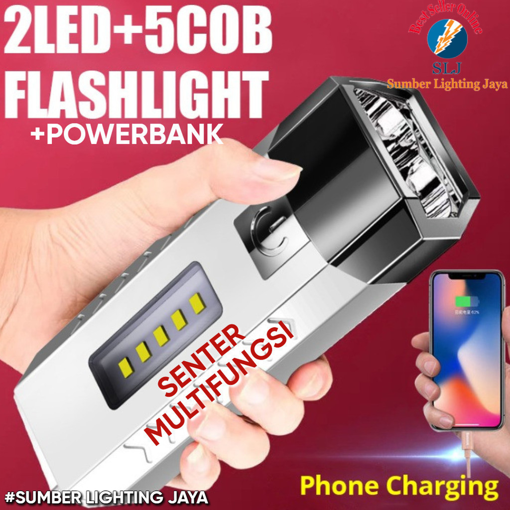 SENTER LED 2 MATA MULTIFUNGSI FLASHLIGHT DAN POWERBANK / SENTER POWERBANK