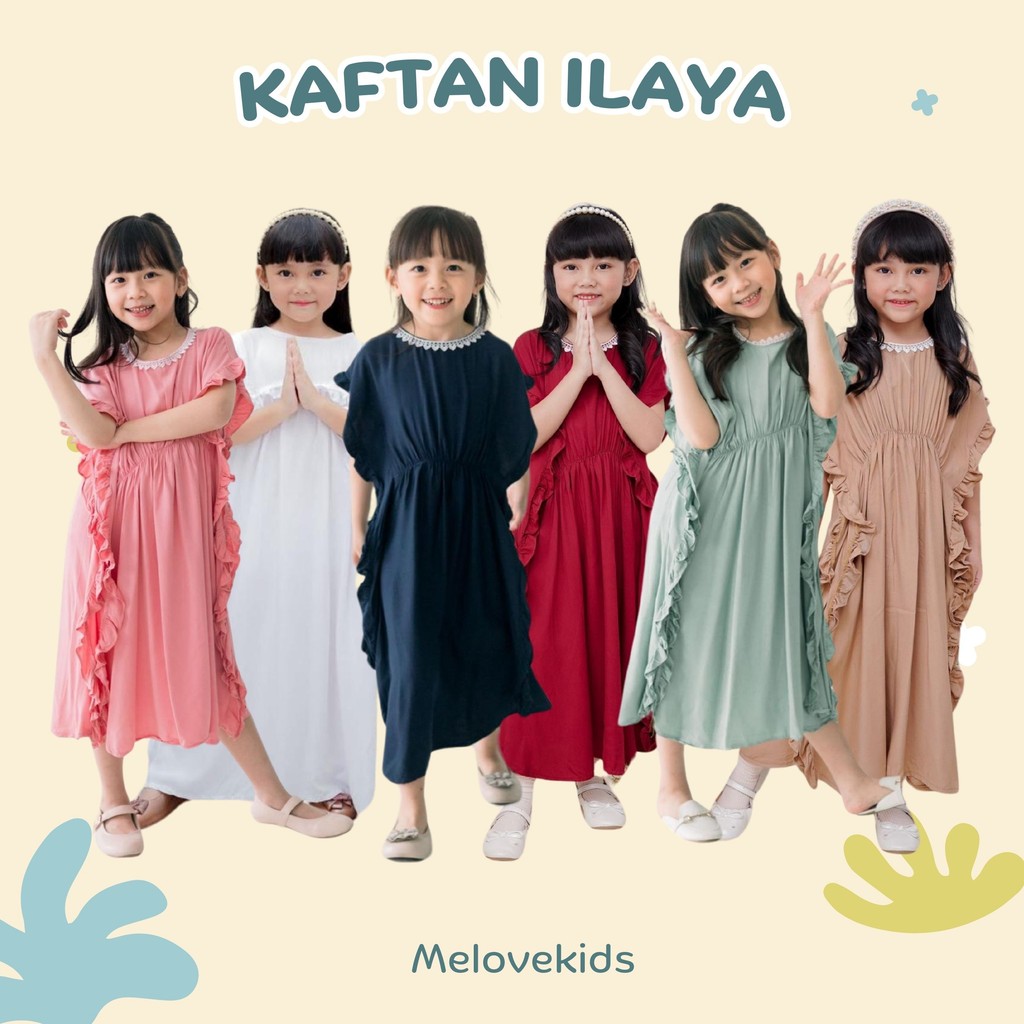 Kaftan Anak Ilaya Junior Mix Warna 2-10 Tahun | Baju Rayon Anak Cewek