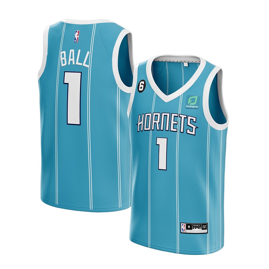 Komaria | Jersey Lamelo Ball Charlotte Hornets #1 TOSCA Swingman Bola Basket NBA Baju Kaos T-Shirt T