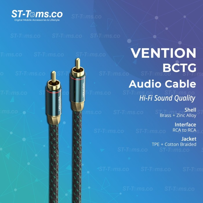 Vention Coaxial Jack RCA Male to Male Kabel Digital Audio AV SPDIF - BCT