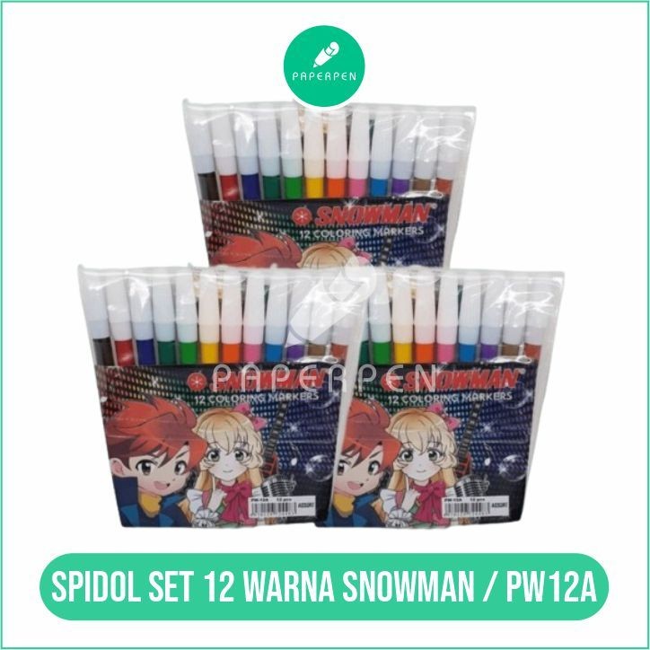 

[S_ATK] Spidol Set 12 Warna Snowman / Pw12A