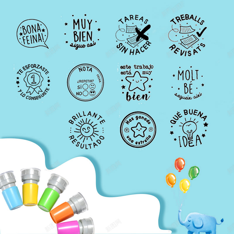 

Fast Comments Stamps Teaching Tools Encourage Seal School Student Motivation Gift Teacher Kids Spainish Sellos Self-ink