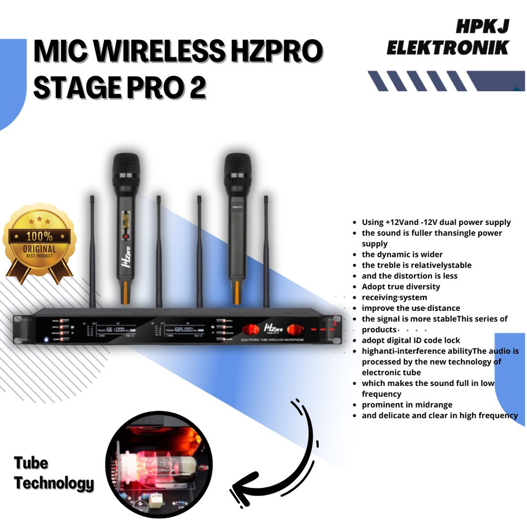 MIC WIRELESS HZ PRO STAGE PRO 2 ORIGINAL Mic wireless Hz Pro Stage Pro 2