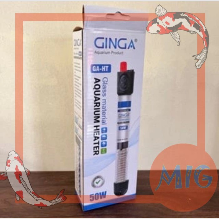 heater kaca heater aquarium GINGA GA HT 25 WATT 50 WATT 75 WATT 100 WATT kaca glass pemanas air akua