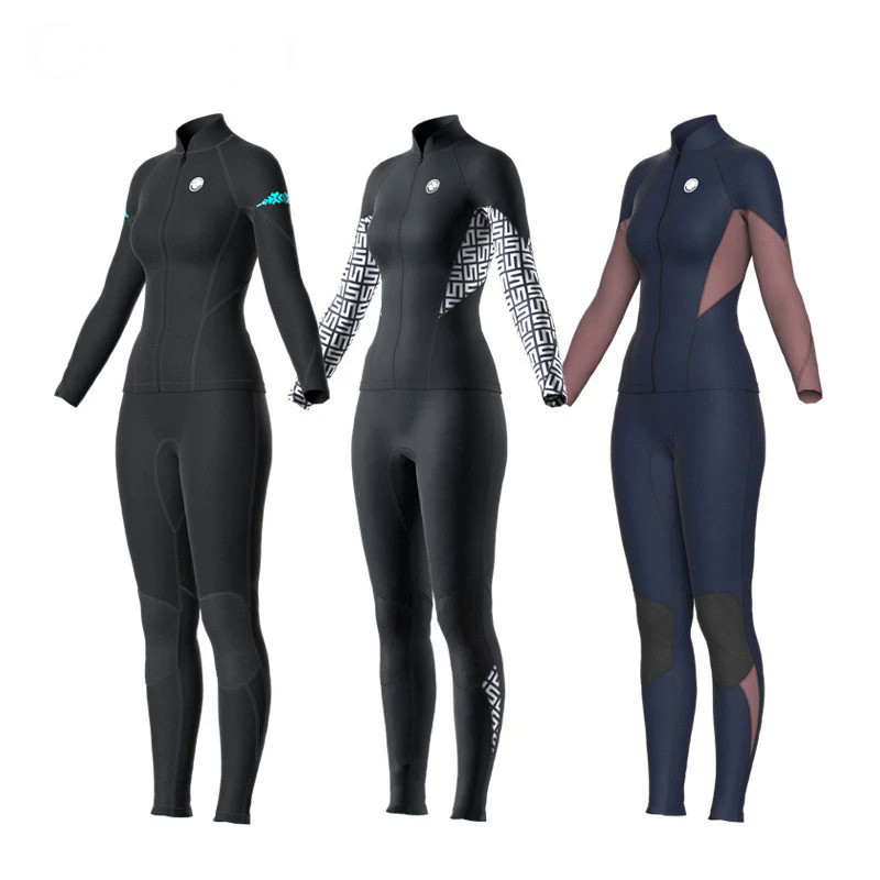 2mm Split Diving Suit, Women's Cold and Warm Jellyfish Suit Surfing Wet Suit Winter Swimming Suit