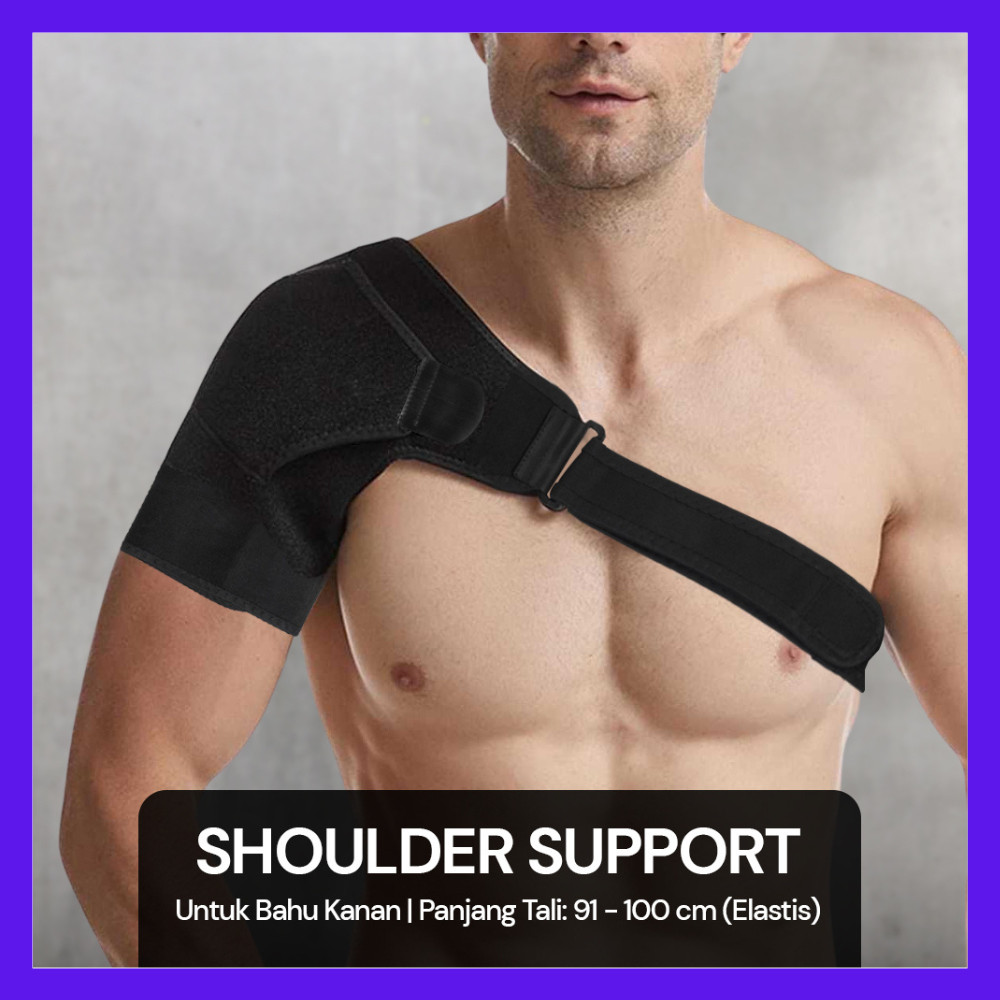 Alat Penyangga Bahu Tangan Kanan Terapi Cedera Deker Pelindung Back Shoulder Suport Brace Guard