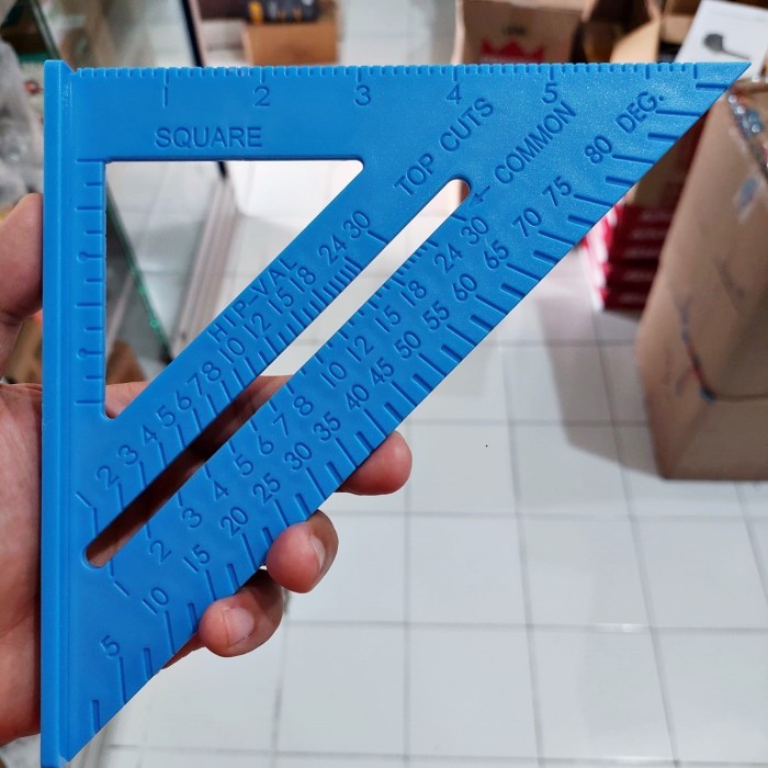

SPEED SQUARE 7" Mollar PSR7 mistar Rafter segitiga penggaris table saw ERGOCAST BLUE 7 inch