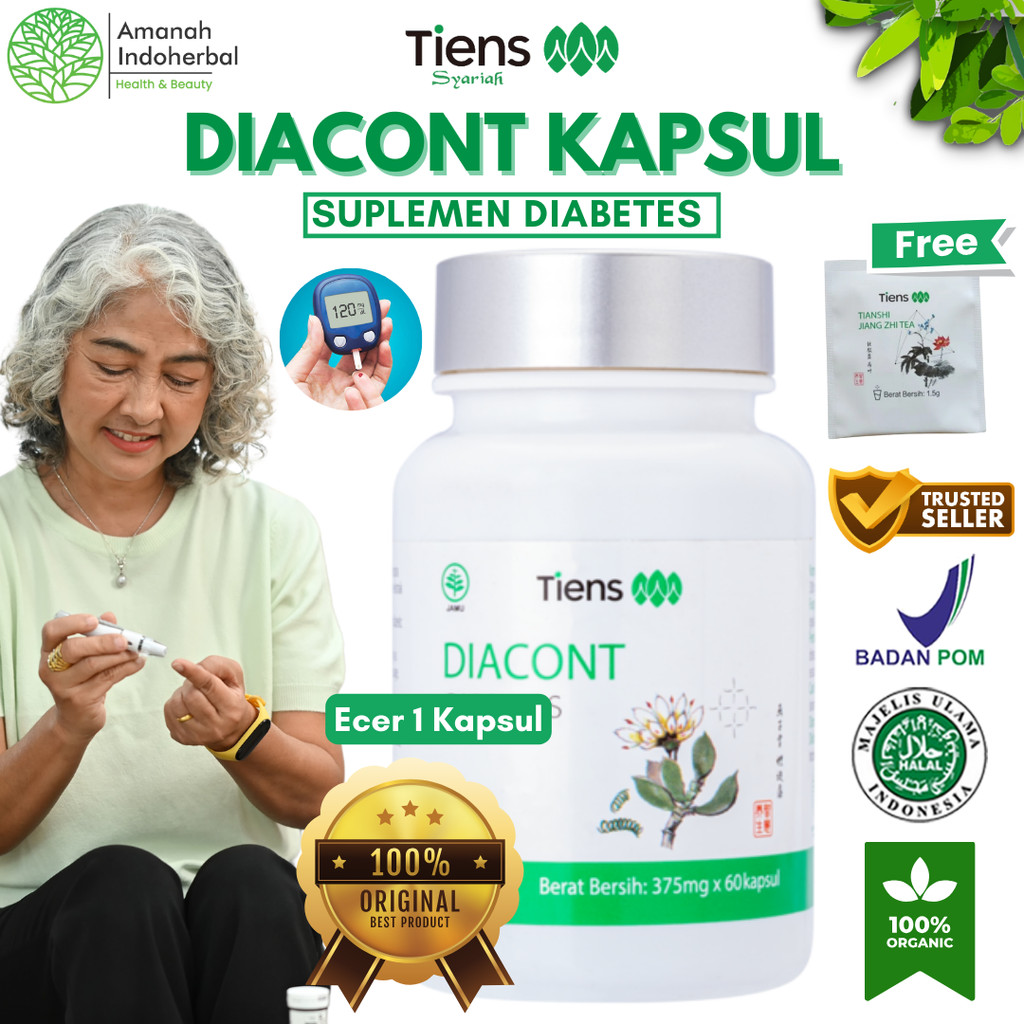 Ecer 1 Kapsul Tiens Diacont Obat Diabetes Obat Kencing Manis Kontrol Gula Darah Labu China Obat Luka