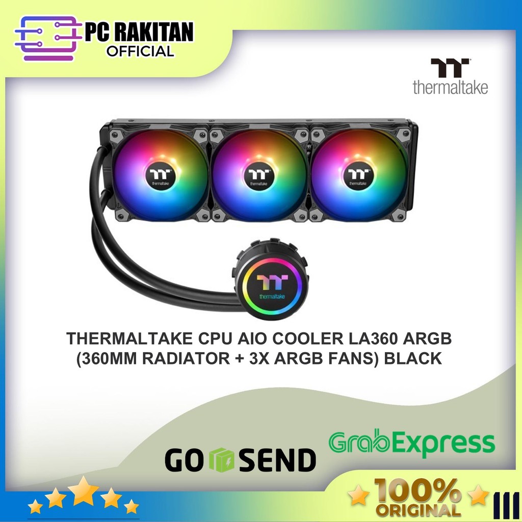 THERMALTAKE CPU AIO COOLER LA360 ARGB (360MM RADIATOR + 3X ARGB FANS) BLACK