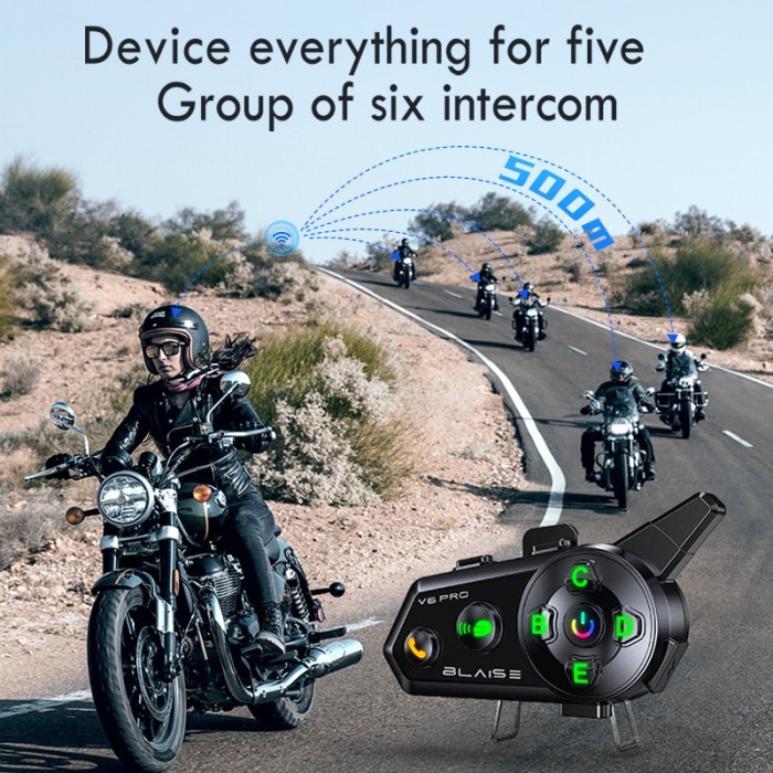 Terlaris -BLAISE V6 Pro Motorcycle Bluetooth Intercom Helm 6 Rider Helmet - V6 PRO - V6 PRO 2PCS
