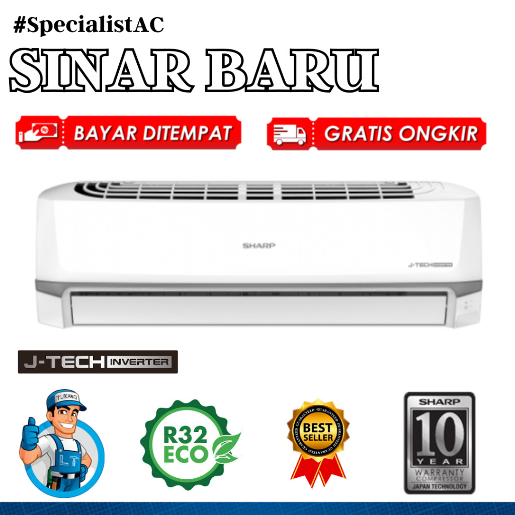 AC SHARP 1/2 PK - AH-X06ZY - J-TECH Inverter - Thailand + PASANG