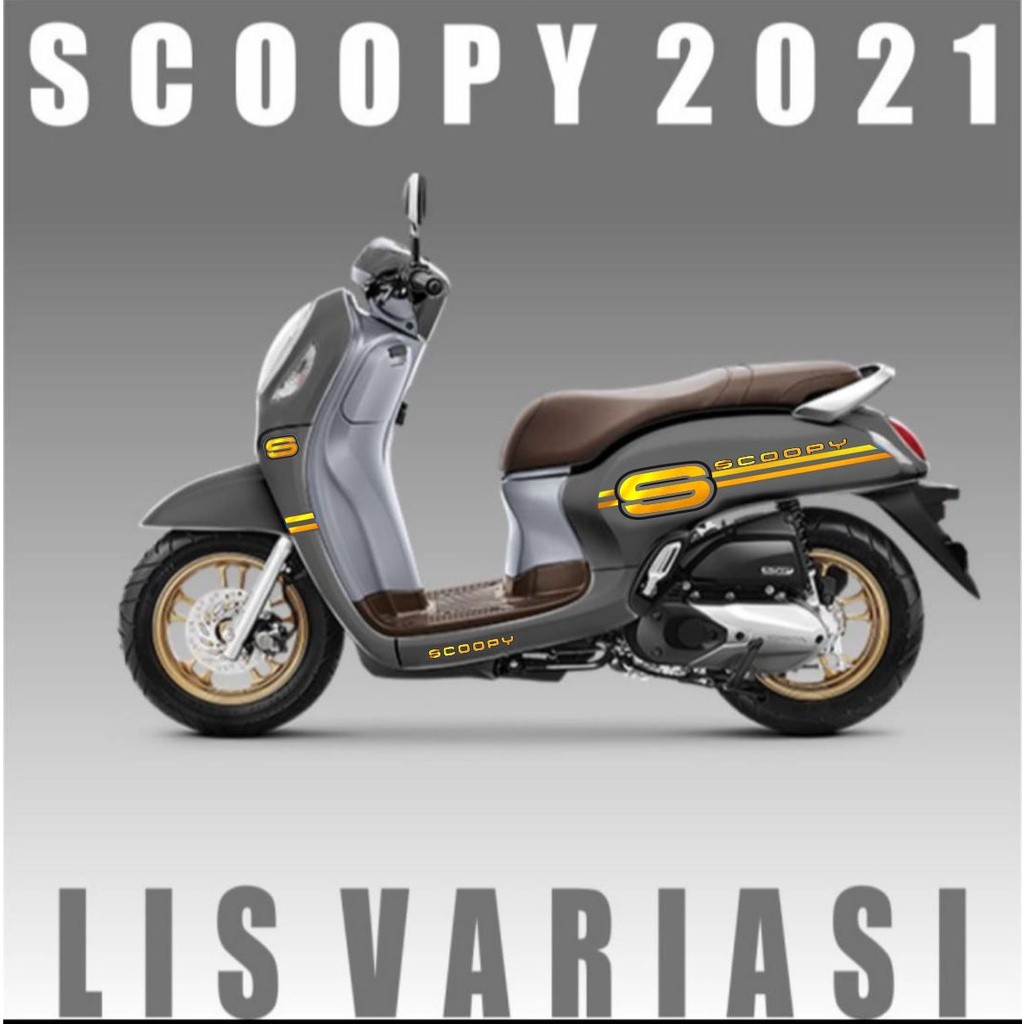 STRIPING SCOOPY 2021 VARIASI STICKER LIS SIMPLE SCOOPY GOLD