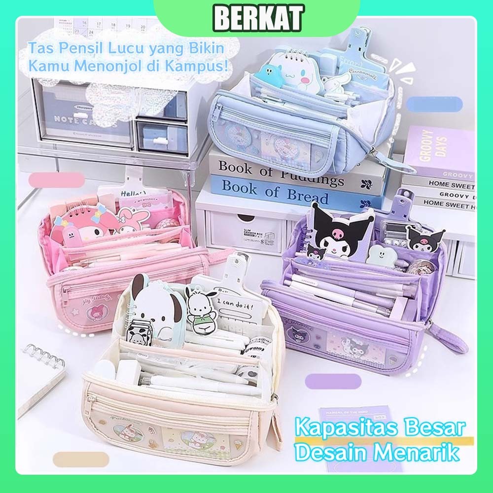 

Tempat Kotak Pensil Cinnamoroll Tempat Pensil Berkapasitas Besar Perlengkapan Sekolah Sanrio Anime Melody Kuromi Penyimpanan Alat Tulis Siswa