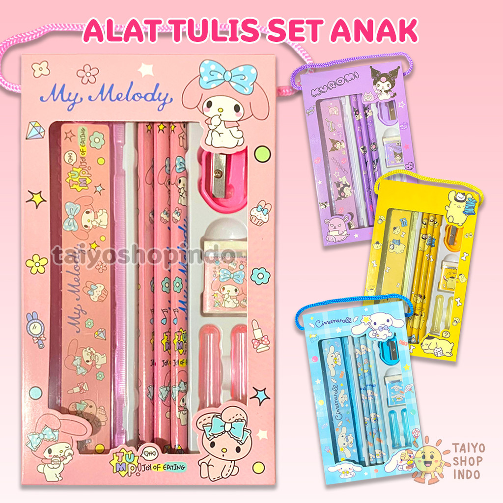 

TAIYO Alat Tulis Set Karakter Stationery Pensil Penghapus Rautan Penggaris Pencil Eraser Ruler ATK