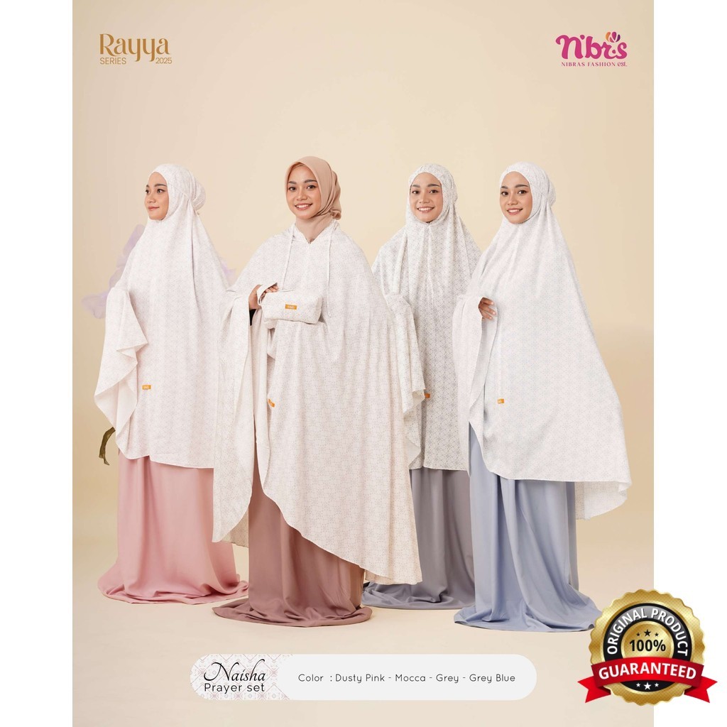 SabilaMall - Mukena Premiun Dewasa Bahan Rayon Premium Naisha Prayer Set Mukena Super Adem Daily By 