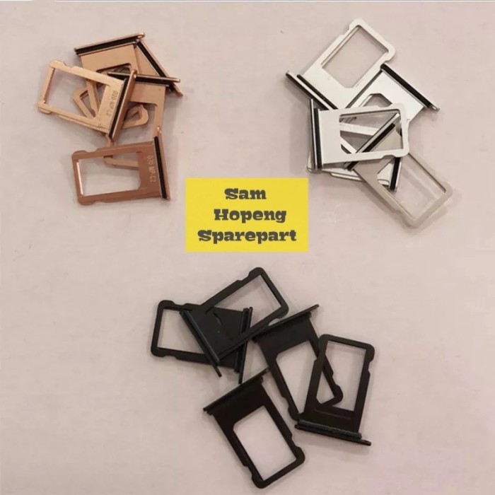 Sparepart And Tool iPhone XS Simlock Simtray Tempat Simcard Sim Card Tray Lock Ori  Asli - Gold