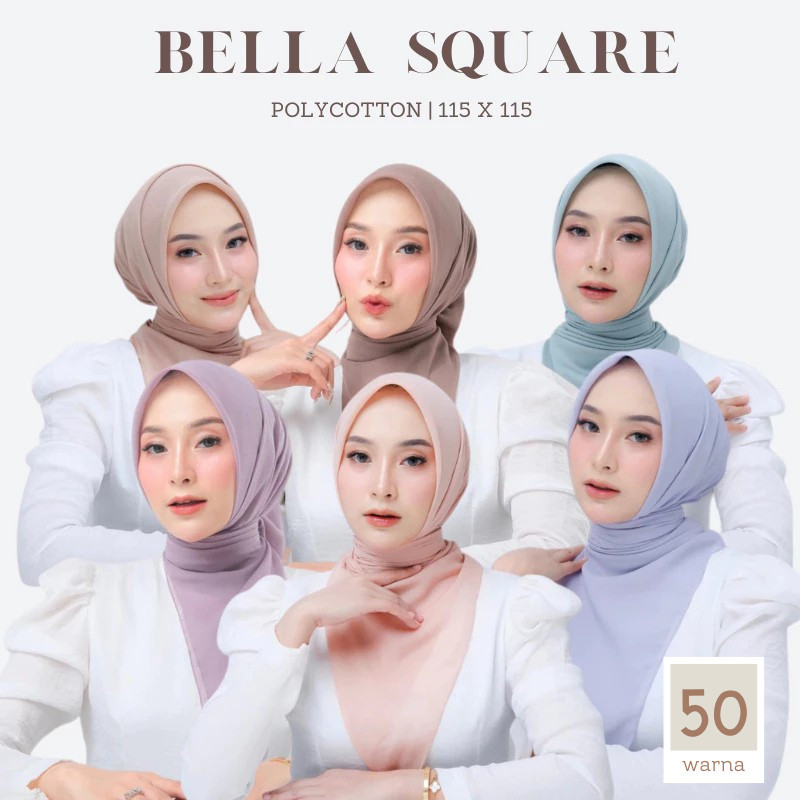 𝐂𝐡𝐞𝐞𝐫𝐬_(ORI) BELLA SQUARE PREMIUM / Hijab Polycotton / Jilbab Segi Empat Bella Square