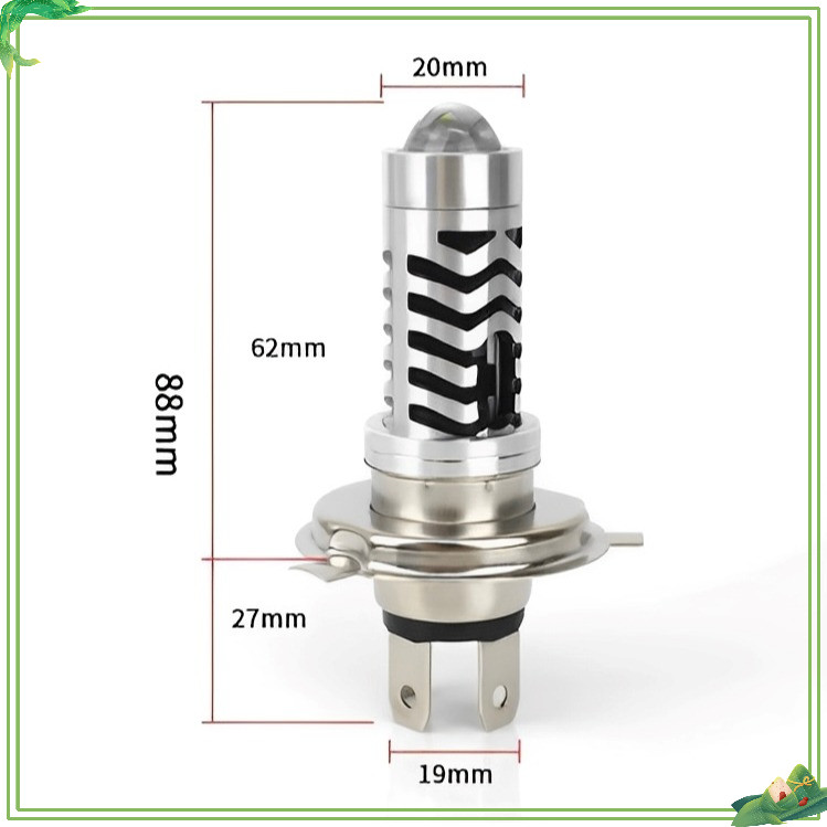 LAMPU LED DEPAN MOTOR LASER LED H4 HI LOW DC WHITE YELLOW - H4 LASER KAKI 3 MJ55 indojaya