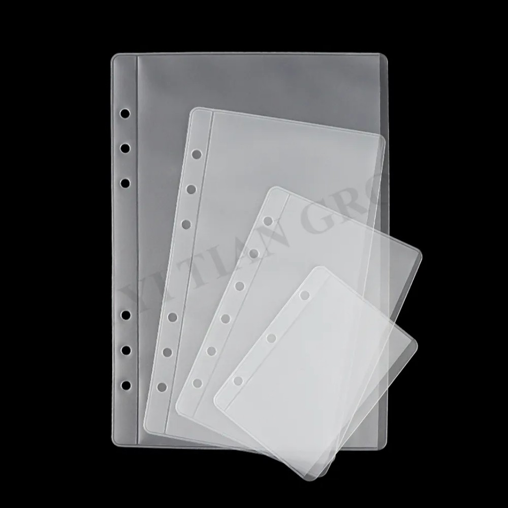 

12pcs Frosted Binder Pockets Mini A7 A6 A5 Zipless Budget Envelope Binder Pouches Side Open Loose Leaf Protector File Organizer