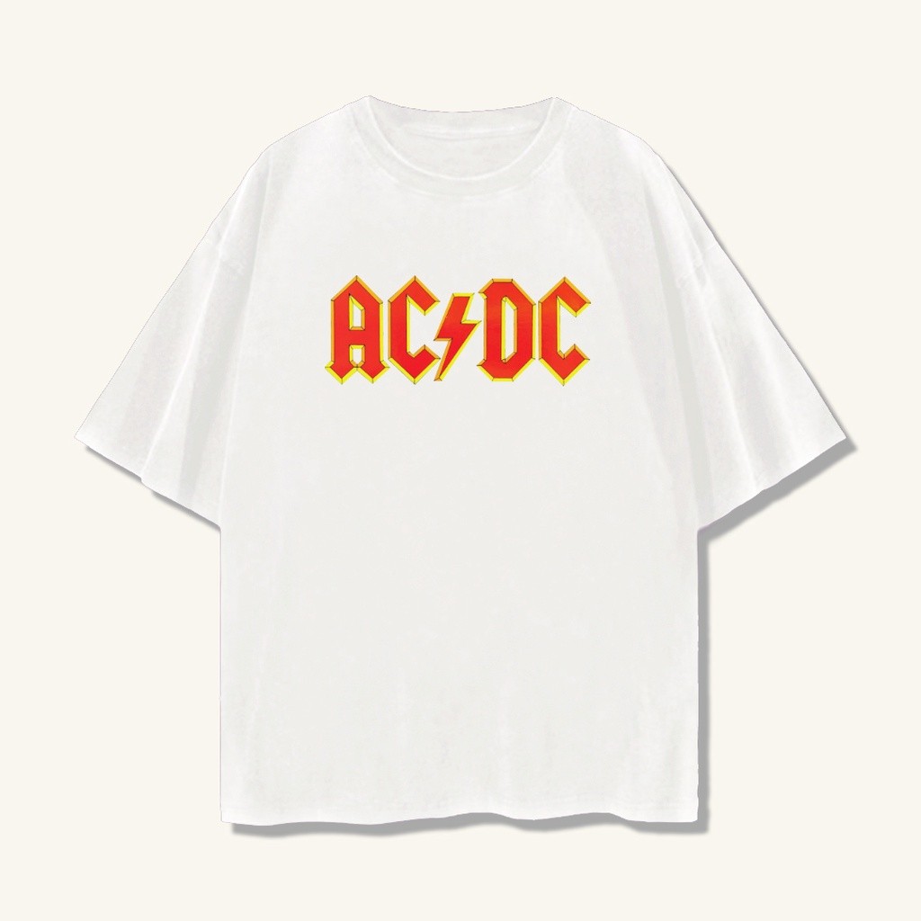 Kaos ACDC Logo Vintage Band Oversize Tee - T shirt AC/DC Oversized