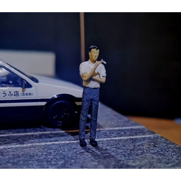 Miniatur Figure Initial D Bunta Fujiwara Diorama Diecast Unpainted