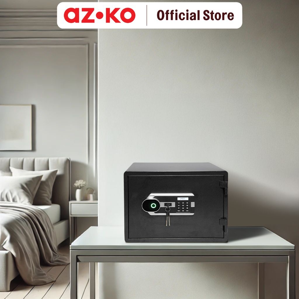 AZKO Krisbow 49.6x39x35.5 cm Blaze Brankas Tahan Api - Hitam Alat Pengatur Kelembapan Udara Mesin Pe