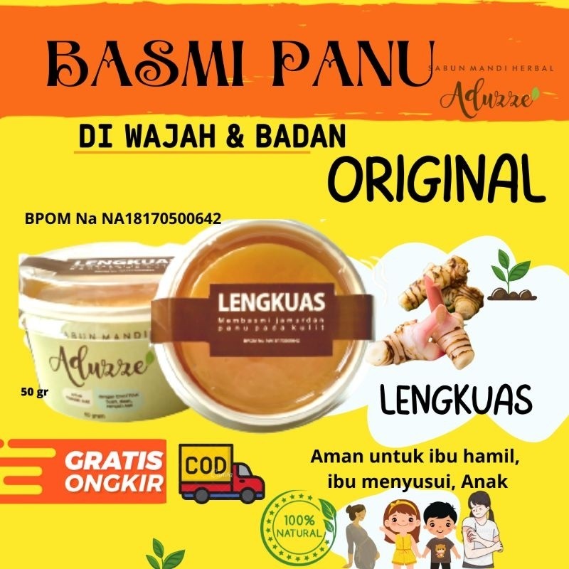 SABUN PANU LENGKUAS ADUZZE UNTUK WAJAH DAN BADAN ANTI PANU BPOM