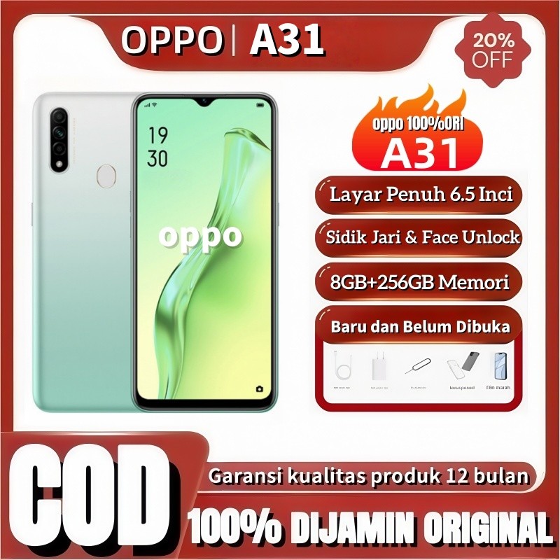 OPPO A31 RAM 8/256 GB Dual Camera FULLSET Garansi 12 BULAN