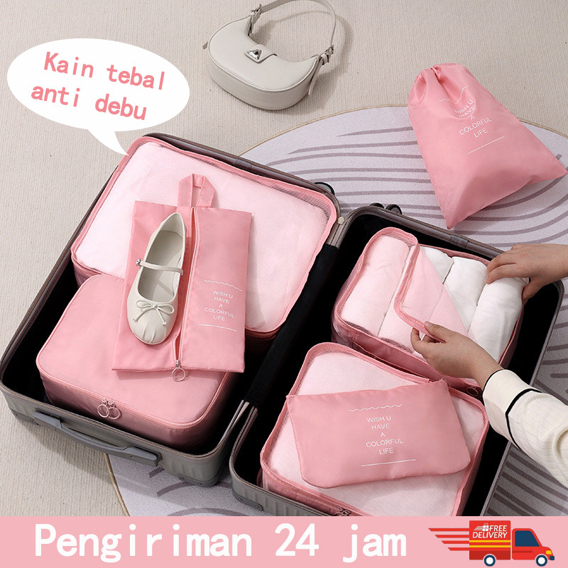 8in1 Tas Storage Bag Set Travel Storage Bagasi Berkapasitas Besar Dan Tas Organizer Pakaian For Bett