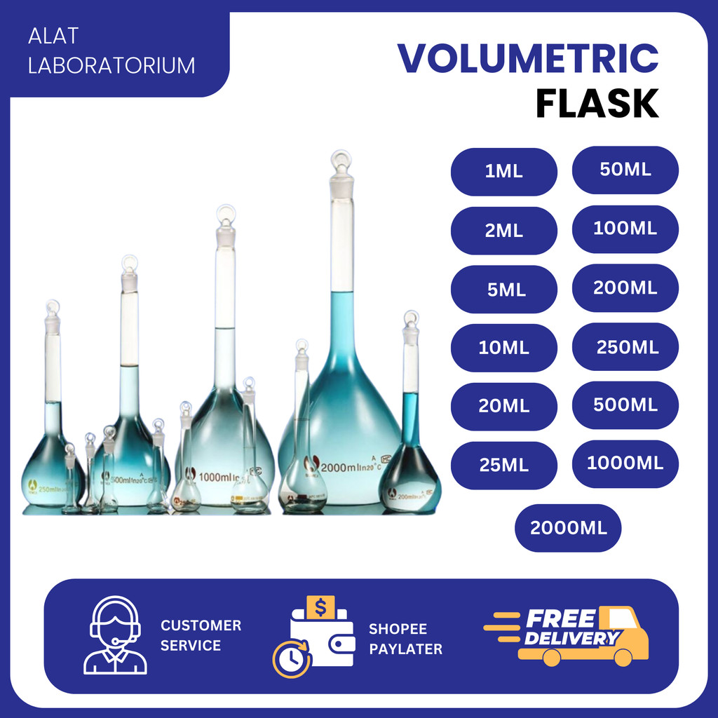 Labu Ukur Volumetrik Transparent Volumetric Flask/ Labu Volumetri / Labu Ukur 500ml