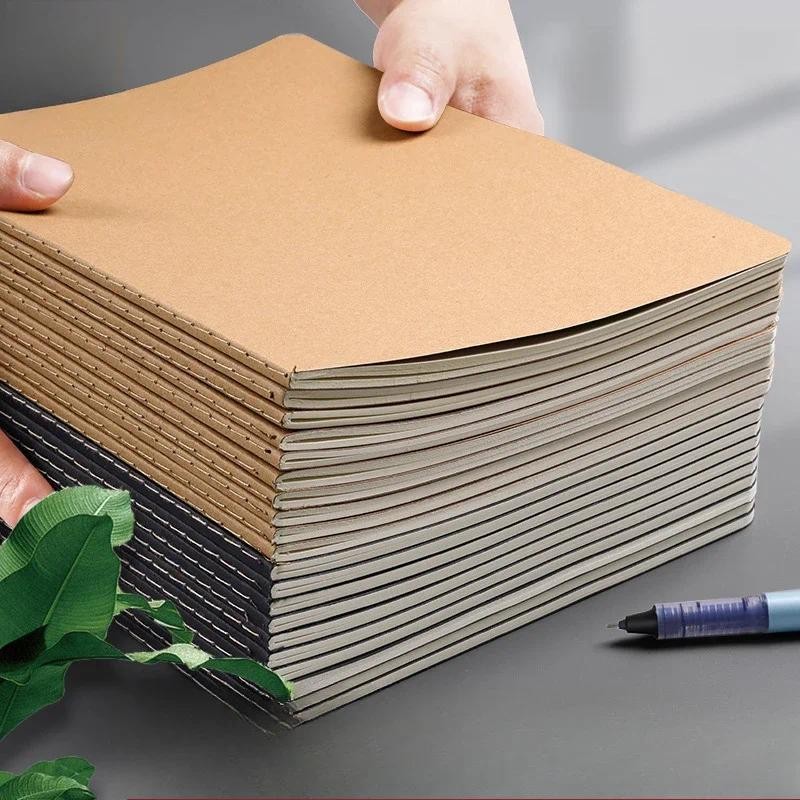 

5 Pack Notebook Kraft Cover Vintage Diary Line Stationery Planner Writing Paper for Students School Office Supplies Books