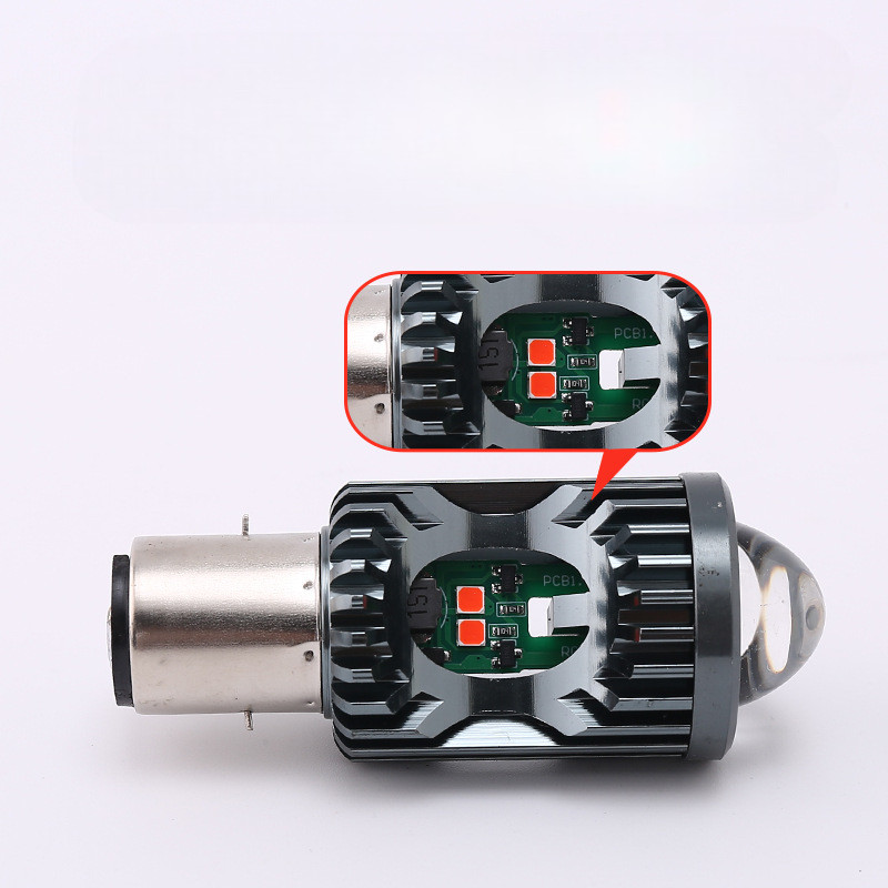 Lampu Depan Motor Mobil Bohlam Soket H4 Reflektor Merah Biru Laser Lampu Depan LED