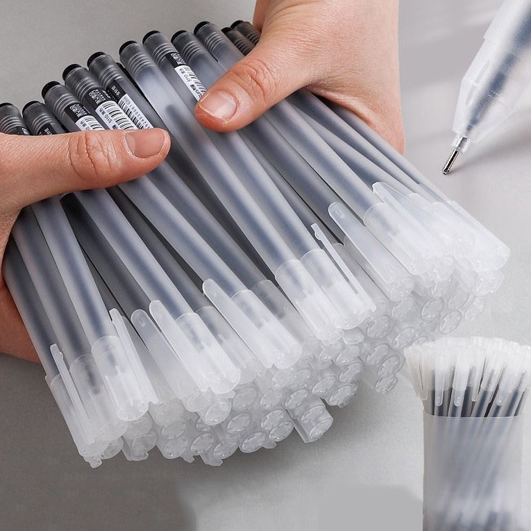 

50pcs Pulpen 1 Pack Gel Pen 0.5mm Pulpen Gel Hitam Pena Standar Pulpen Murah Alat Tulis Perintilan Sekolah Stationery School Supplies For Student Back To School Office Stationery