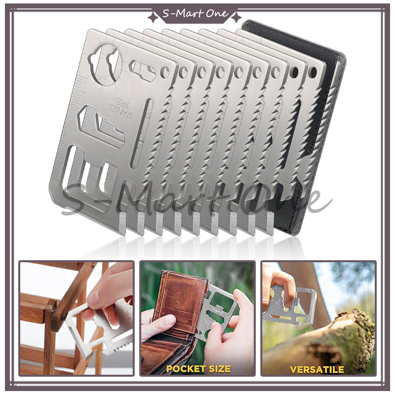 SM Kartu 11 Fungsi kunci pas stainless steel Survival Kit Tool Card