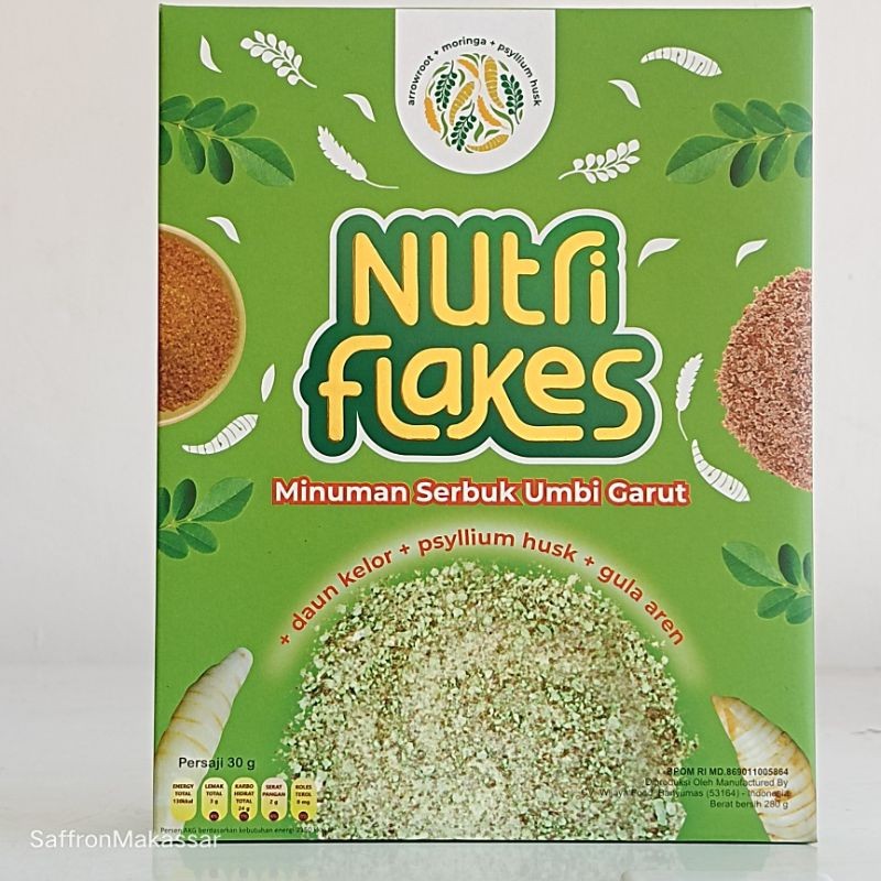 

NUTRIFLAKES SEREAL SERBUK UMBI GARUT 280g | ASAM LAMBUNG | ORIGINAL BPOM