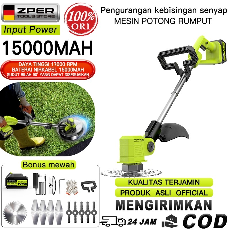 ZPER Mesin Potong Rumput Baterai Litium alat pemotong Rumput baterai modern 988V Kualitas Tinggi Cor