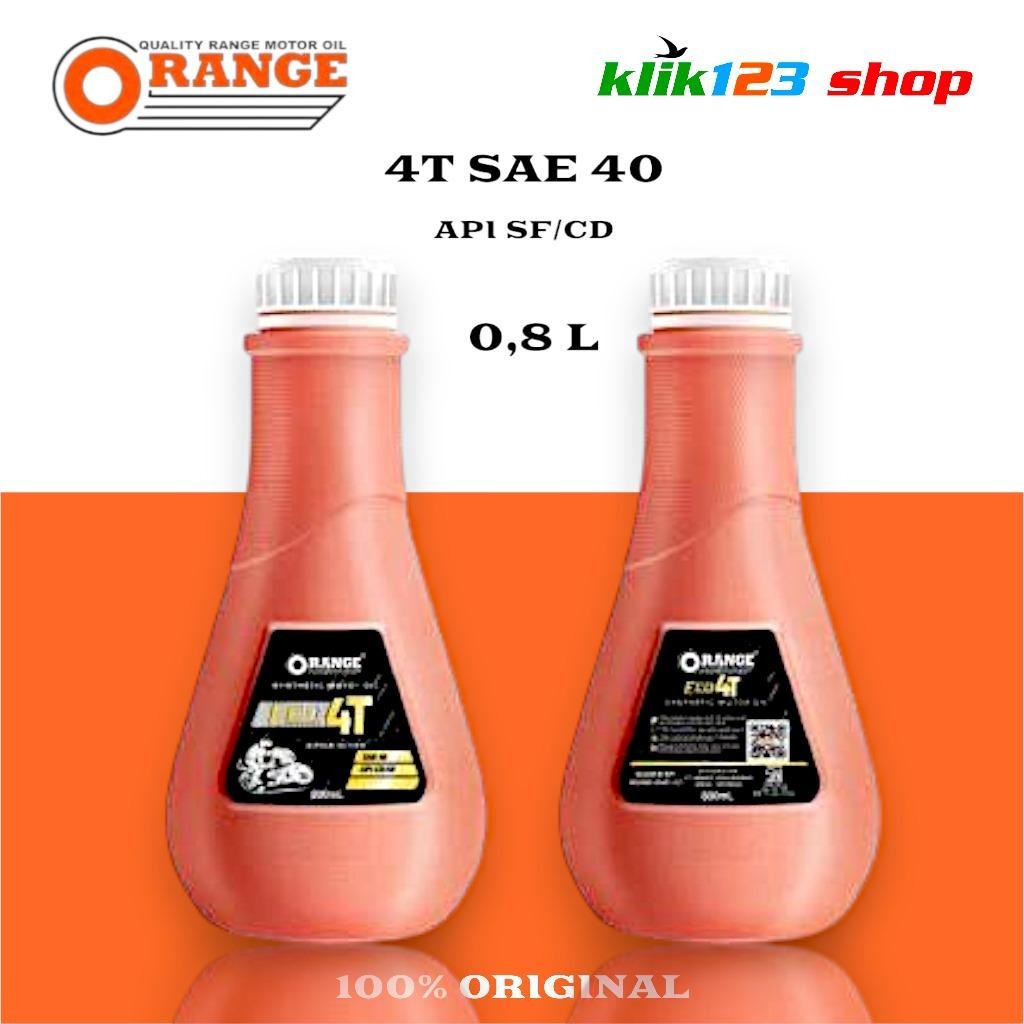 Oli Orange 4T SAE 40 0,8 L / MOTORCYCLES OIL / oli wangi / oli mesin / pelumas / oli 4 tak / oli 4T 