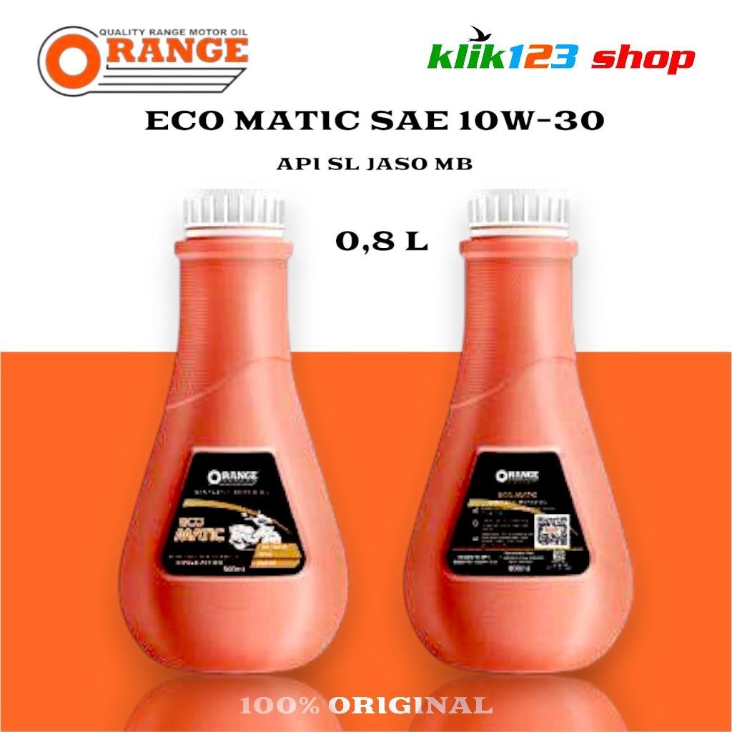 Oli Orange Eco Matic 0,8 L / motorcycles oil / oli wangi / oli mesin / pelumas / oli matic / oli mat