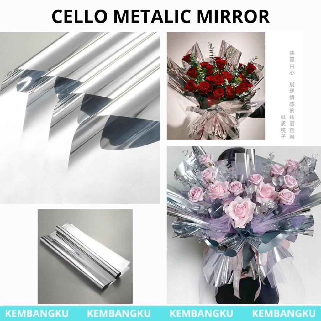 

Cellophane Metalic Mirror Kertas Buket Cermin Mengkilap (lembaran)