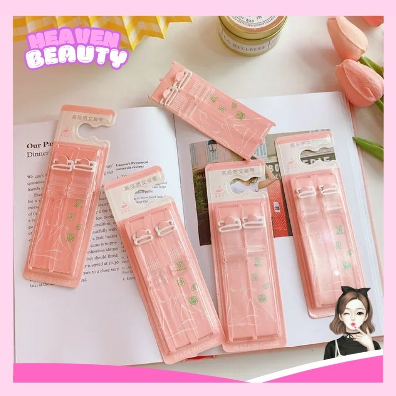 Tali BH Transparan Bening Tali Bra Lebar Tipis Strap Kait Elastis - Alexa Beauty