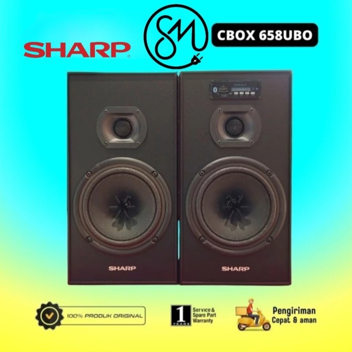 Speaker Aktif Sharp CBOX-B658UBO 6 inch Woofer X-Bass Sound Bluetooth