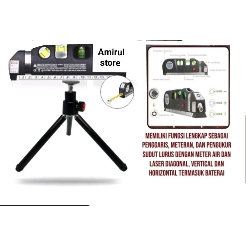 

Penggaris Laser Horizontal Vertical 250CM Waterpass