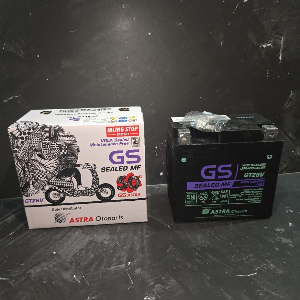 Aki Kering GS Astra GTZ6V Original Vario 125 150 N Max CB150R Satria FU RX King MF 5Ah 100% Asli