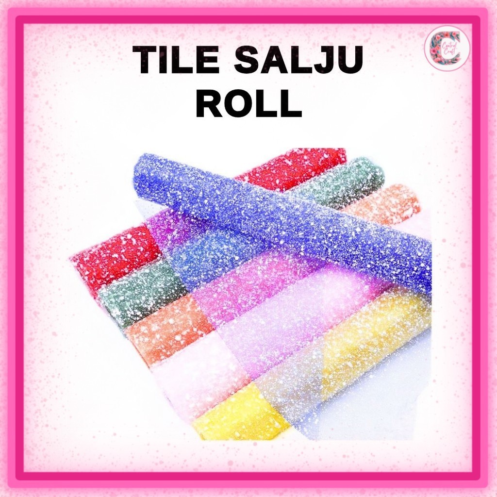 

Kain TILE SALJU / Snow Mesh Tile per roll BUKET BUNGA FLOWER WRAPPING / Snow Flake Poly Mesh