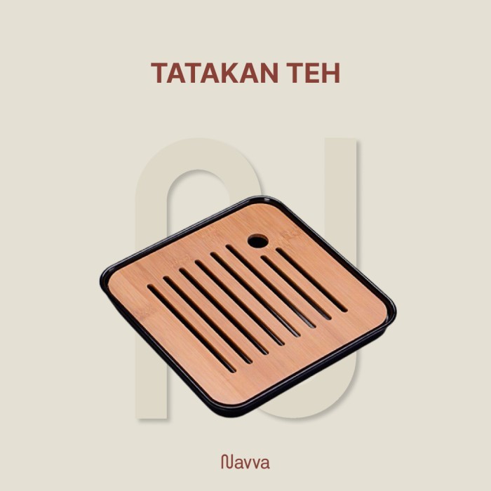 

✔D.Bsyo✔ - TERBARU Tatakan Teh China Hitam - Bamboo Tea Tray Black - NL27 - NLSLASI