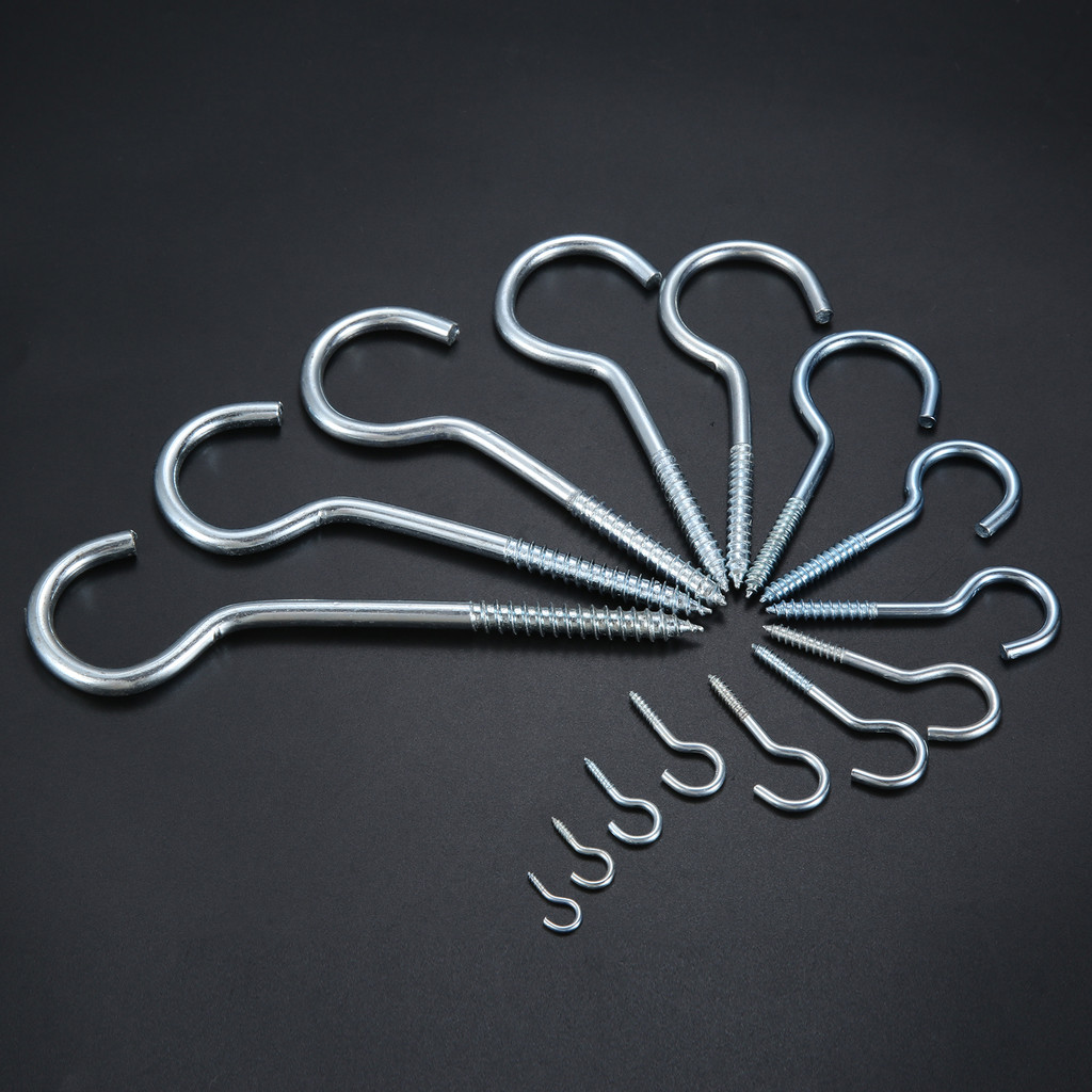 

50/20/10/5Pcs Metal Screw-in Spiral Cup Hooks Home Picture Frame Curtain Plant Lamp Ceiling Light Cabinet RV Tool Eyebolt Hanger