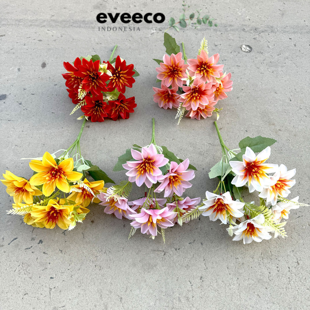 EVEEco - Bouquet bunga P112 SAYA Krisan Matahari Artifisial Dekorasi Hiasan Seserahan Buket Palsu