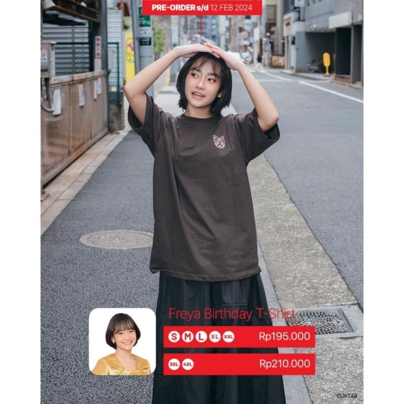 Kaos JKT48 Birthday T-Shirt Freya Jayawardana 2024 - Coklat Tua premium